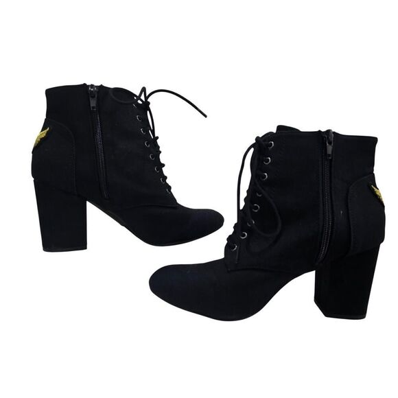 Delicious Women’s Air Force/flight Attendant Booties Lace Up Heel Boots Size 8.5 - Picture 3 of 7